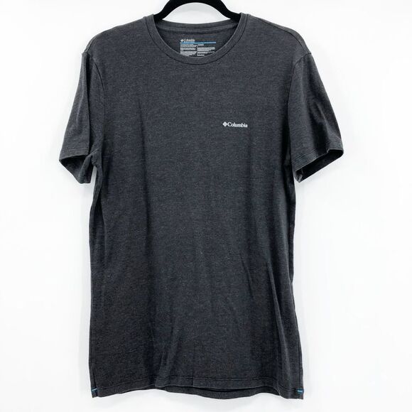 Columbia Mens Crew Neck Short Sleeve Pullover T-Shirt Cotton Gray Size Medium - Picture 2 of 5